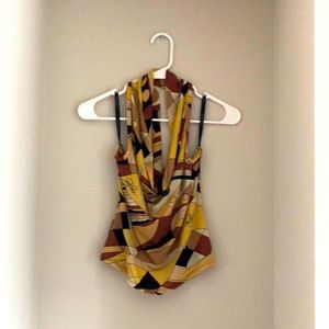 Baby Phat Slinky Plunge Racer Back Top. Large. Authentic. 82% Nylon 18% Spandex.